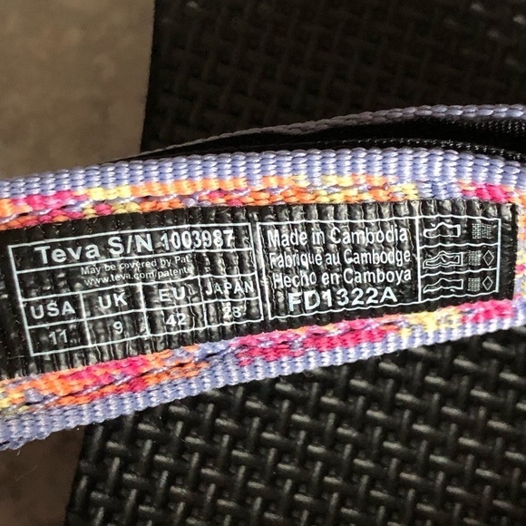 Teva Womens Sandal Original Universal Iridescence Tangerine Multi NIB Size 11 - Picture 11 of 11